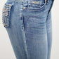 Rhinestone Bootcut Jeans Cross