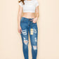 PRIVATE ORDER MEDIUM BLUE DISTRESSED SKINNY